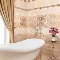 version du style insolite de la salle de bain en photo couleur beige