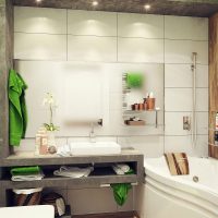 Un exemple d'un intérieur de salle de bain lumineux dans la photo de Khrouchtchev