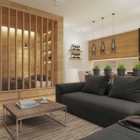 Un exemple de design inhabituel d'appartement photo de 50 m²