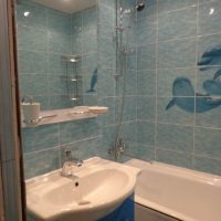 Un exemple de design de salle de bain clair dans la photo de Khrouchtchev