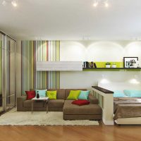 Un exemple de salon lumineux intérieur de 19-20 m² photo