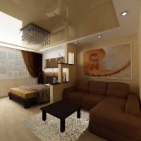 option de design lumineux du salon photo 19-20 m²