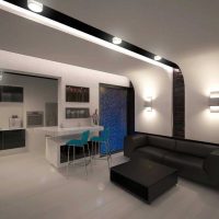 variante d'un bel intérieur d'un salon photo de 25 m²