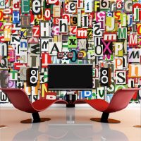 variante del uso de letras decorativas en el diseño de una foto de apartamento