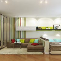 Un exemple de salon lumineux de 16 m² photo