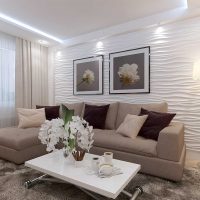 Un exemple de design lumineux d'un salon photo de 19-20 m²