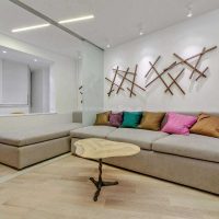idée d'un décor lumineux d'un salon dans une image de style moderne