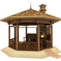 variante de l'intérieur inhabituel du gazebo dans l'image de la cour