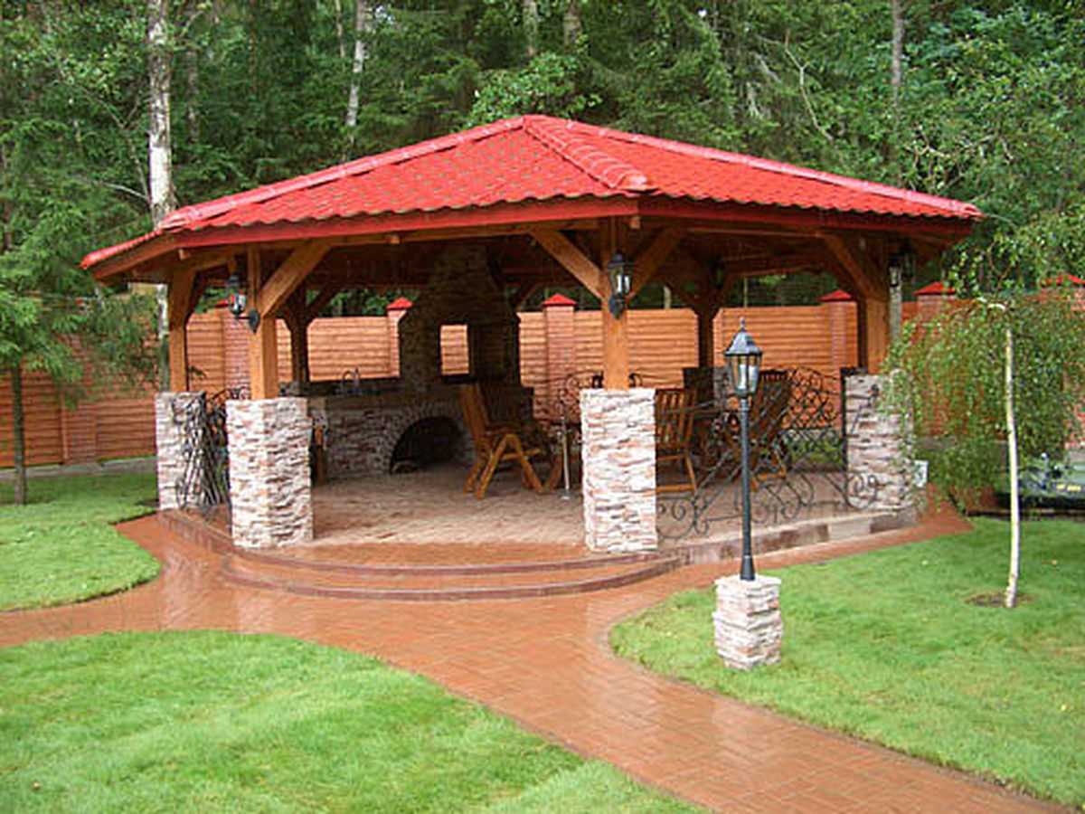 l'idée d'un gazebo de style lumineux
