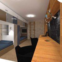 version d'un décor de chambre d'enfant pour une photo de deux garçons