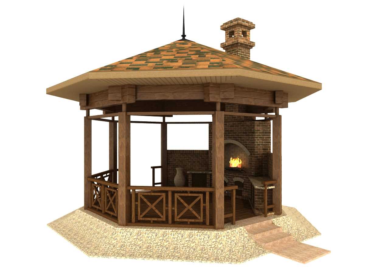 version de l'intérieur moderne du gazebo dans la cour
