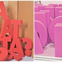 la idea de usar letras decorativas al estilo de una imagen de dormitorio