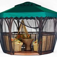 l'idée d'un gazebo de style lumineux dans l'image de la cour
