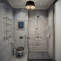 versión del interior moderno del baño foto de 6 metros cuadrados