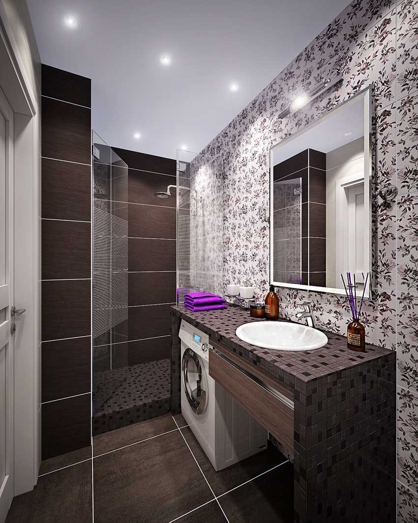 La idea de un hermoso diseño de baño de 6 m2.