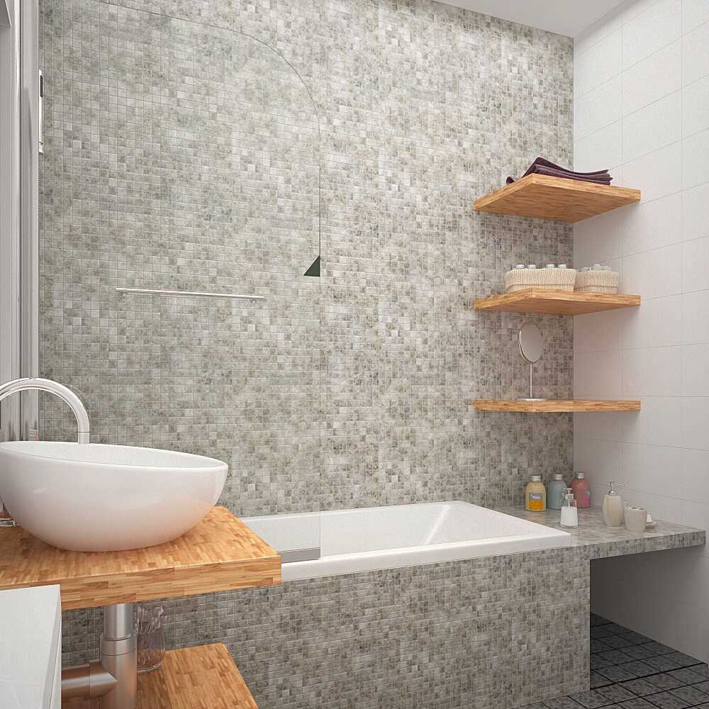 La opción del interior brillante del baño de 6 sq.