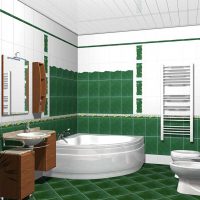 idée d'une belle salle de bain de style avec baignoire d'angle photo