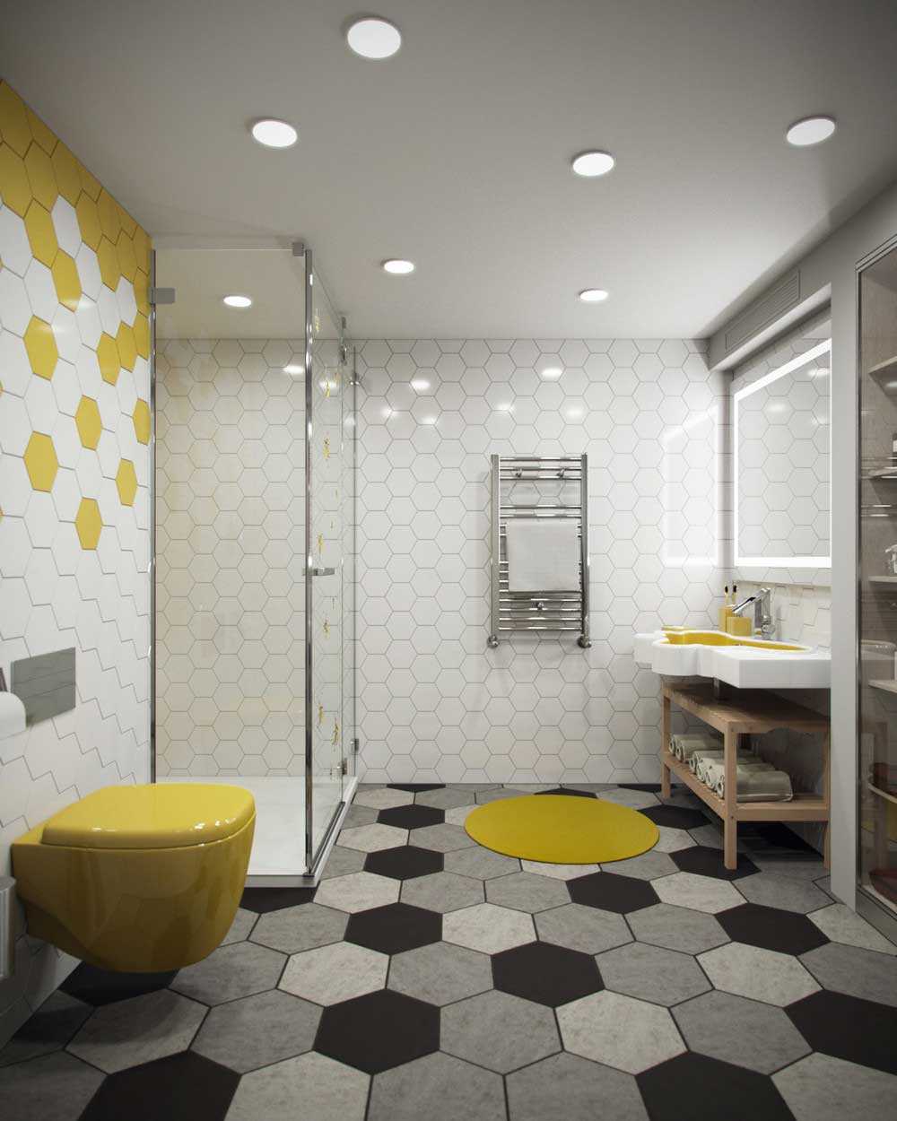 versión del diseño moderno del baño de 6 metros cuadrados