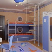 version du décor insolite d'une chambre d'enfants pour deux garçons photo