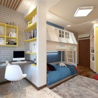 l'idée d'un intérieur lumineux d'une chambre d'enfants pour deux garçons photo