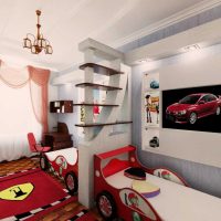 option d'une chambre d'enfant de style lumineux pour deux garçons photo