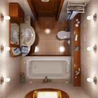 Un exemple d'un bel intérieur de salle de bain dans la photo de Khrouchtchev