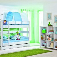 version de l'intérieur lumineux de la chambre d'enfants pour deux garçons photo