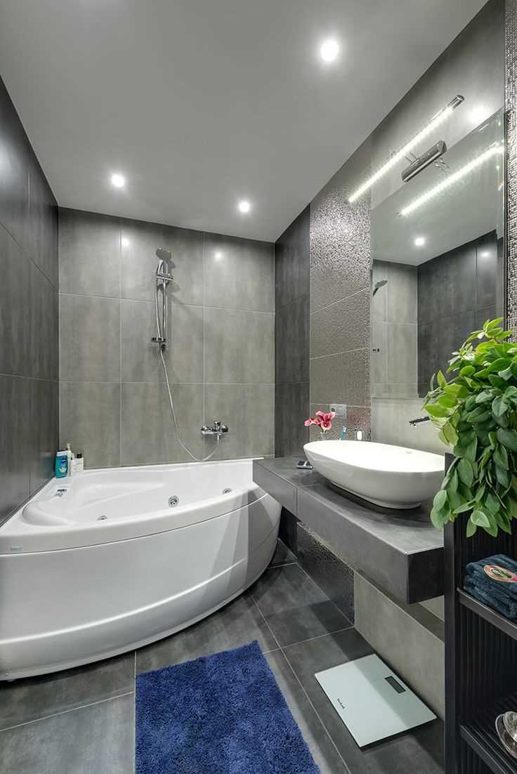 idea de un diseño inusual de un baño de 6 metros cuadrados