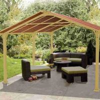 option pergola intérieure lumineuse dans la photo de la cour
