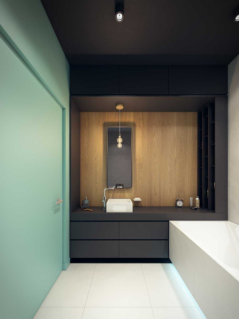 variante de un hermoso diseño de un baño de 6 metros cuadrados