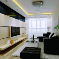 muebles negros en el diseño de la sala de estar