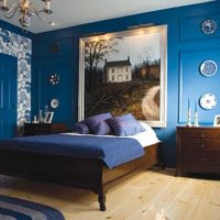 une option permettant d'utiliser une couleur bleue inhabituelle dans la conception d'une photo d'appartement