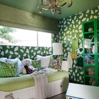 l'idée d'utiliser le vert dans un décor lumineux