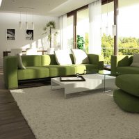 application verte dans une photo intérieure d'un appartement lumineux