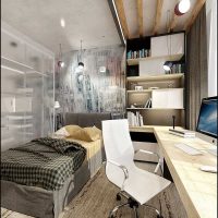 variante d'un style insolite d'une chambre à coucher pour une photo de jeune homme