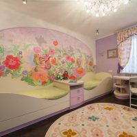version d'un beau design d'une chambre d'enfants pour photo de deux filles