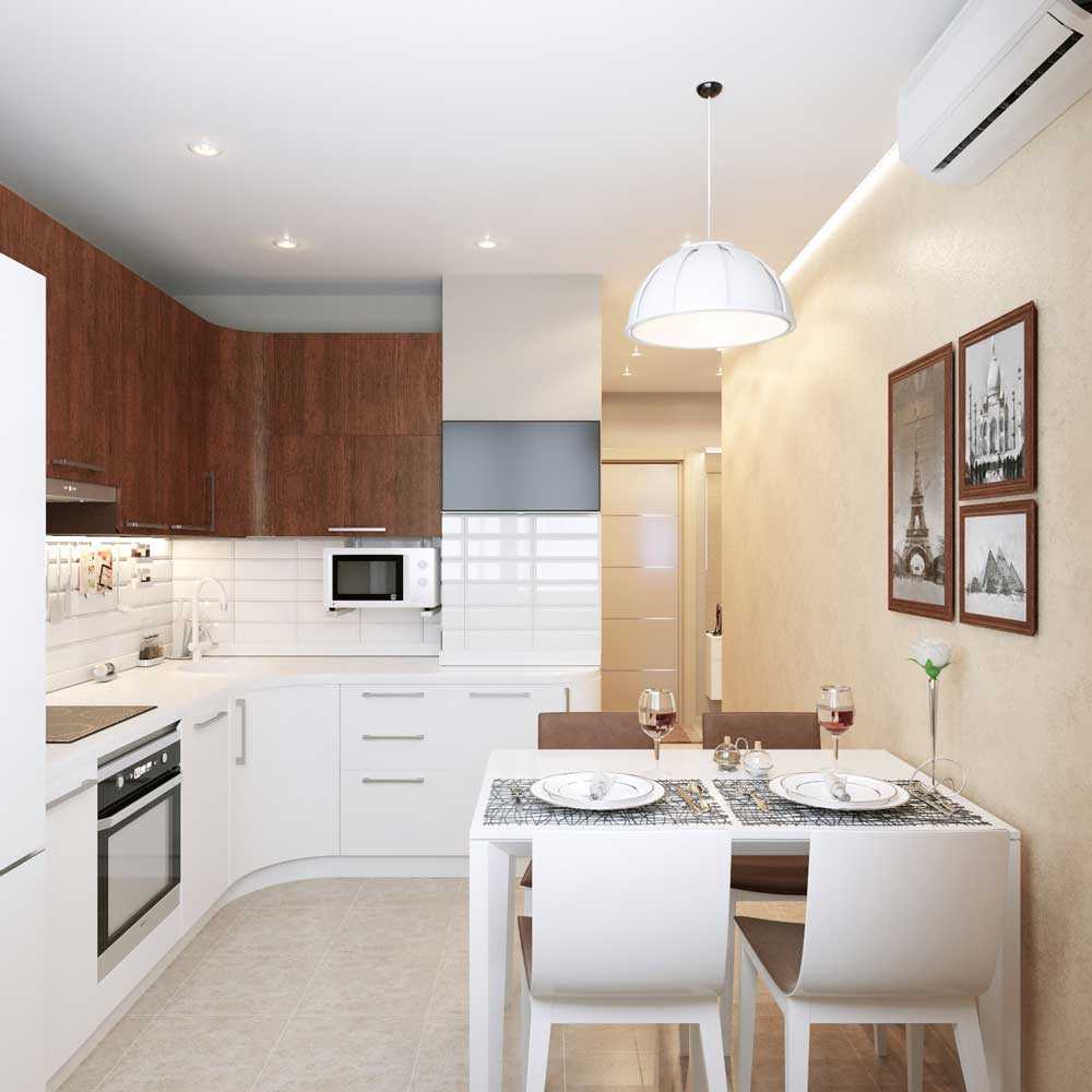 un exemple de décor de cuisine lumineux de 8 m²