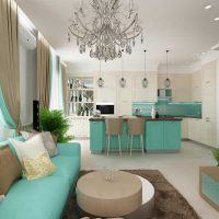 variante d'une combinaison inhabituelle de couleurs dans le décor d'un appartement moderne photo