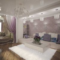 variante de l'intérieur inhabituel de la salle de séjour chambre à coucher 20 m² photo