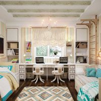 idée d'un intérieur de chambre insolite pour une fille dans une photo de style moderne