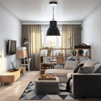 option d'un décor lumineux d'une chambre d'un salon de 20 m² photo