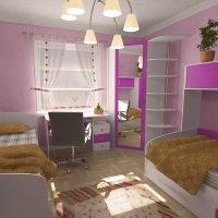 un exemple d'un intérieur lumineux pour une crèche pour deux filles photo