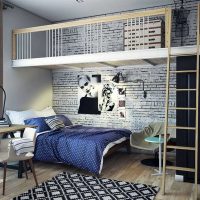 version du décor insolite d'une chambre pour une photo de jeune homme