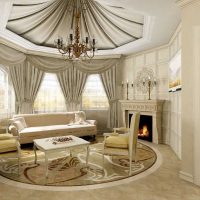 variante d'application de couleur beige inhabituelle dans la conception de l'appartement