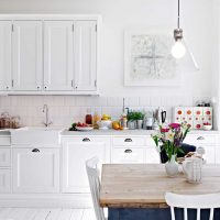 Un exemple de décor lumineux de cuisine photo de 8 m²
