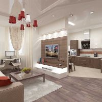 variante du design lumineux d'un appartement de deux pièces à Khrouchtchev photo