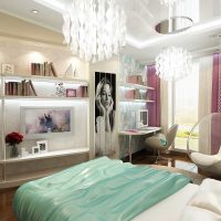 variante d'une chambre lumineuse conçue pour une fille dans un style photo moderne