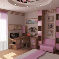 idée d'un beau style d'une chambre pour une fille photo de 12 m²