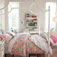 idée d'une chambre lumineuse décor pour une fille dans une image de style moderne