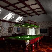 La idea de un diseño fotográfico de billar ligero